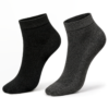 KYTERRA Premium Socks for Men, Ankle Socks, Black+Dark Grey, Pairs of 2