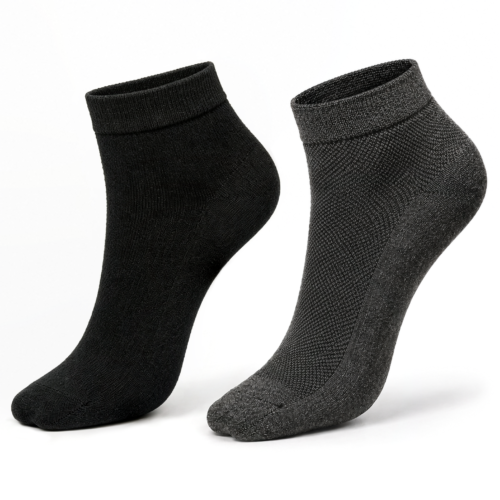 KYTERRA Socks Amazon Black Dark Grey 1 KYTERRA Premium Socks for Men, Ankle Socks, Black+Dark Grey, Pairs of 2