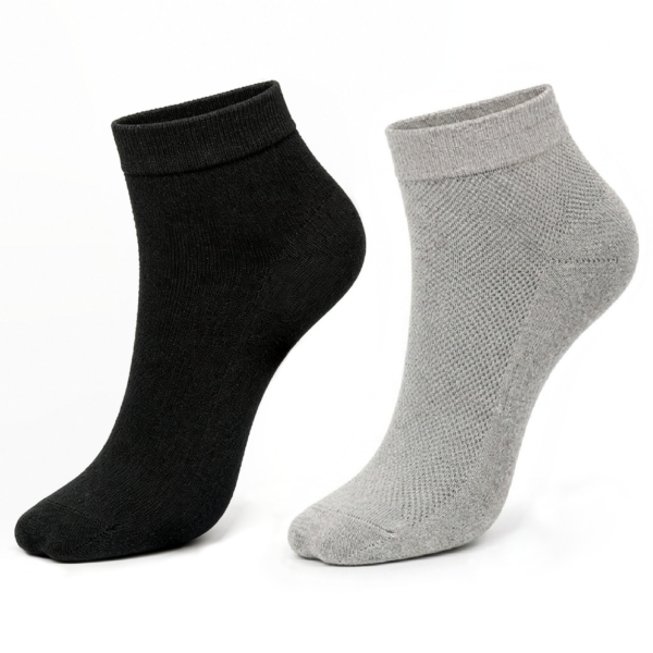 KYTERRA Socks Amazon Black Light Grey 1 KYTERRA Premium Socks for Men, Ankle Socks, Black+Light Grey, Pairs of 2
