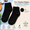 KYTERRA Socks Amazon Black dual 2 KYTERRA Premium Socks for Men, Ankle Socks, Black, Pairs of 1