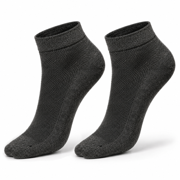 KYTERRA Socks Amazon Dark Grey dual 1 KYTERRA Premium Socks for Men, Ankle Socks, Dark Grey + Dark Grey, Pairs of 2