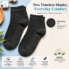 KYTERRA Socks Amazon Dark Grey dual 2 KYTERRA Premium Socks for Men, Ankle Socks, Dark Grey + Dark Grey, Pairs of 2