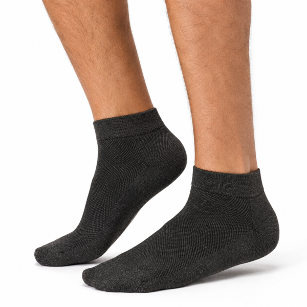KYTERRA Socks Amazon Dark grey KYTERRA Premium Socks for Men, Ankle Socks, Black+Light Grey, Pairs of 2