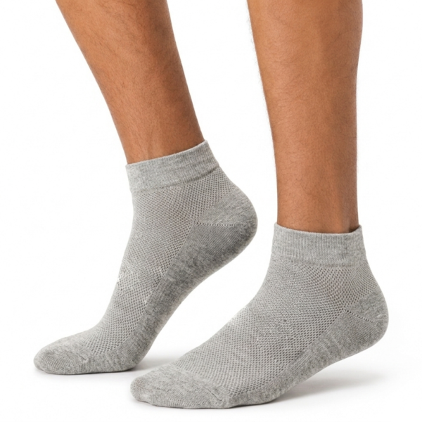 KYTERRA Socks Amazon Light Grey KYTERRA Premium Socks for Men, Ankle Socks, Black+Light Grey, Pairs of 2