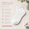 KYTERRA Premium Socks for Women, Ankle Socks,White Pairs of 1