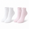 KYTERRA Premium Socks for Women, Ankle Socks, White+Soft Pink, Pairs of 2