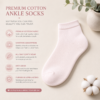 KYTERRA Premium Socks for Women, Ankle Socks, Soft Pink + Soft Pink, Pairs of 2