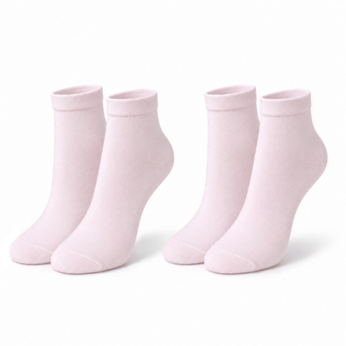 KYTERRA Socks Amazon pink Woman Double KYTERRA Premium Socks for Women, Ankle Socks, Soft Pink + Soft Pink, Pairs of 2