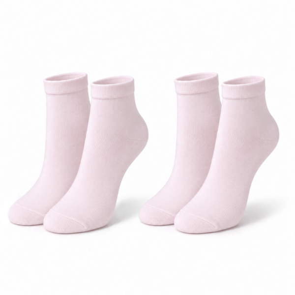 KYTERRA Premium Socks for Women, Ankle Socks, Soft Pink + Soft Pink, Pairs of 2